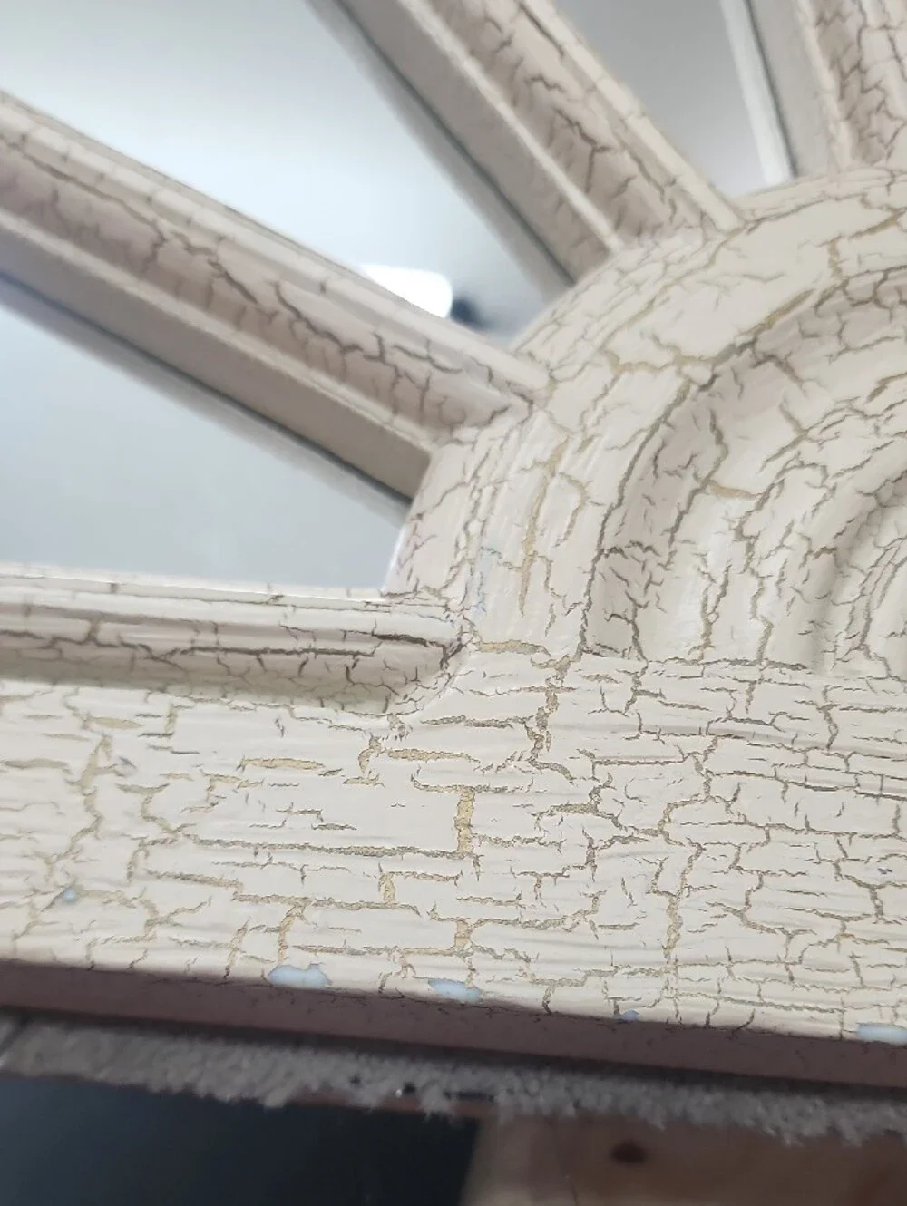Vtg Home Interiors Cream Arched Sunburst Wall Mirror